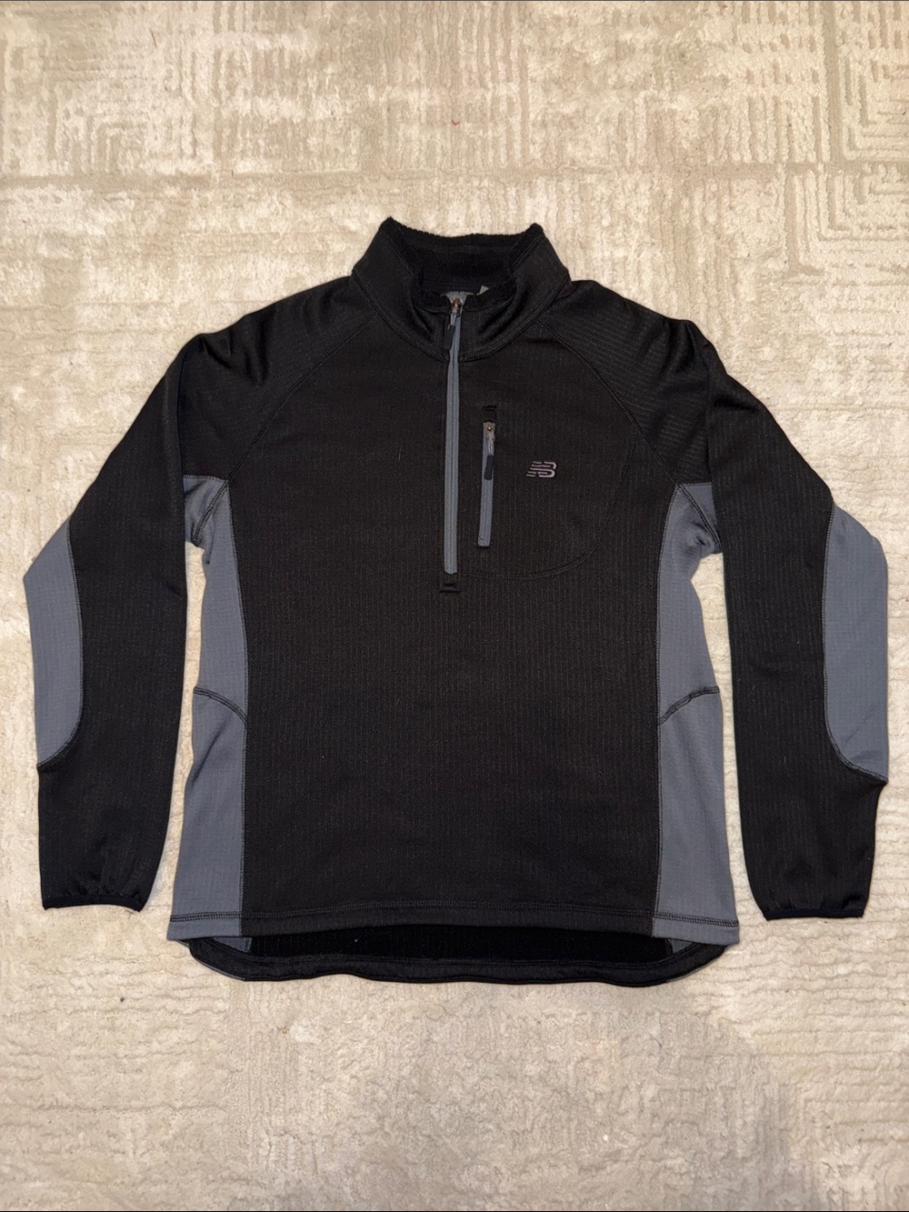 New Balance Black And Gray Quarter-Zip Athletic Top